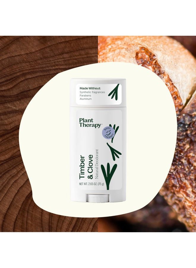 Plant Therapy Timber & Clove Natural Deodorant Aluminum Free 2.65 oz. Made with Natural Ingredients, Paraben Free, Neutralizes Odor, Absorbs Wetness, Non-GMO, Cruelty Free, GMP Compliant - Image 3