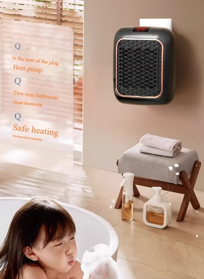 Handy Heater Turbo Wall Outlet Small Space Heater with Adjustable Thermostat, Programmable 12-Hour Timer, Auto Shut Off - Quiet, Space-Saving, Ceramic (Packaging May Vary) (Turbo Heat) - Image 3