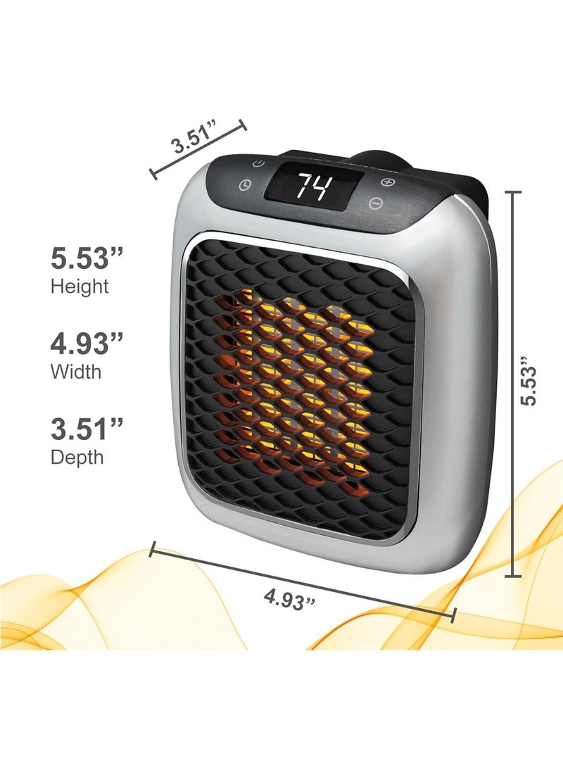 Handy Heater Turbo Wall Outlet Small Space Heater with Adjustable Thermostat, Programmable 12-Hour Timer, Auto Shut Off - Quiet, Space-Saving, Ceramic (Packaging May Vary) (Turbo Heat) - Image 1