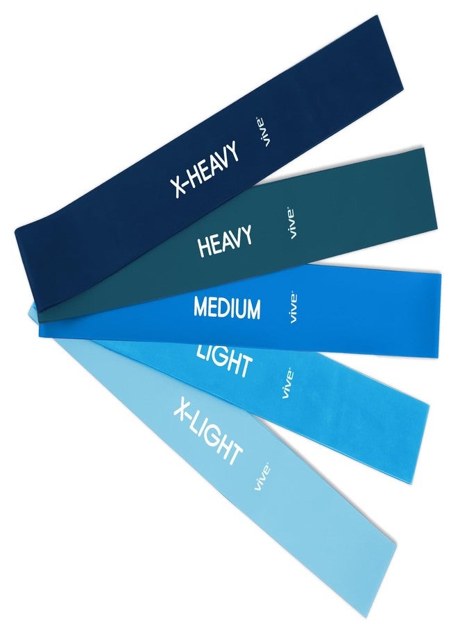 Vive Resistance Bands for Working Out (5 Pack) - Exercise & Workout Resistance Kit - Stretch, Elastic Loop Bands for Physical Therapy, Pilates, Yoga & Gym, for Men & Women (Loop) - Image 1