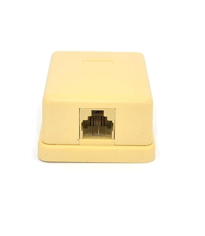 RIVER FOX Single Port RJ11 Telephone Rosette Junction Surface Lan Adapter (PACK OF 5) - Image 1