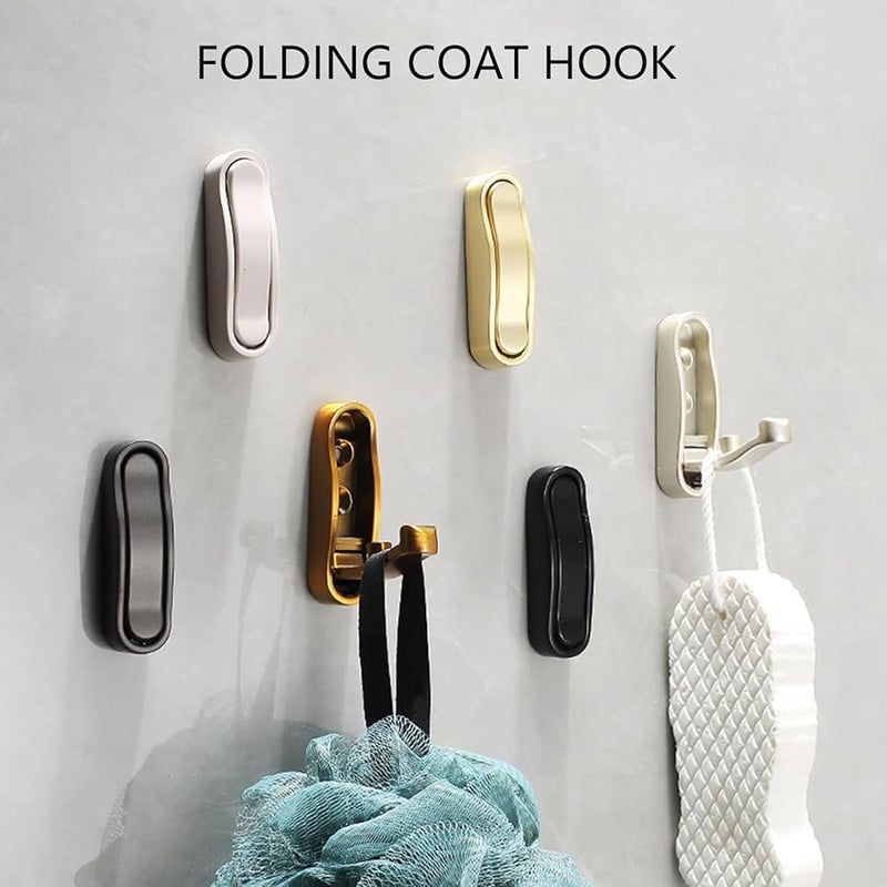 Gold Foldable Invisible Wall Hooks 2 Pack 55lb Load Bearing Concealed Home Storage - Image 3