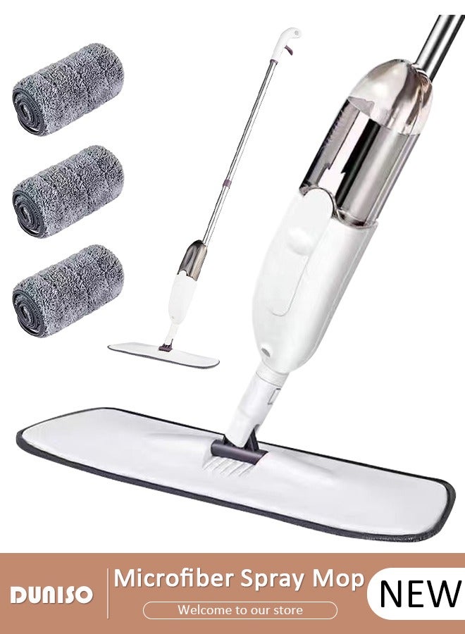 DUNISO Microfiber Spray Mop with 3 Reusable Pads and 350ML Refillable Bottle, Water Spray Mop with Sprayer, 360 Degree Spin Mop Suitable for Hardwood, Marble, Tile, Laminate, or Ceramic Floors - Image 1