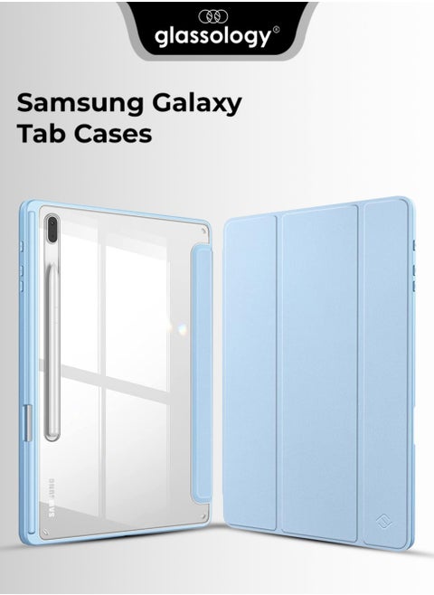 Samsung Galaxy Tab A8 10.5 Inch 2022 Hybrid Slim Case Clear Transparent Back Shell Auto Wake/Sleep with Screen Protector (Blue)