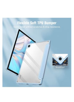 glassology Hybrid Slim Case for Samsung Galaxy Tab A8 10.5 Inch 2022 Clear Transparent Back Shell Auto Wake/Sleep with Screen Protector (Blue)  - Image 4