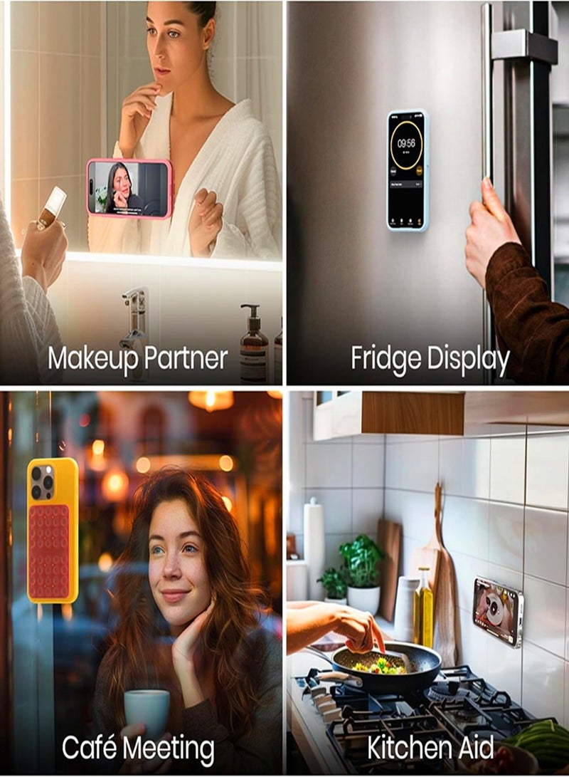 6PCS Silicone Suction Cup Phone Holder, Strong Suction Phone Mount, Perfect for Mirrors, Tiles, Glass, and Smooth Surfaces – Hands-Free for Video Calls, Makeup, Selfies, and Learning  - Image 2