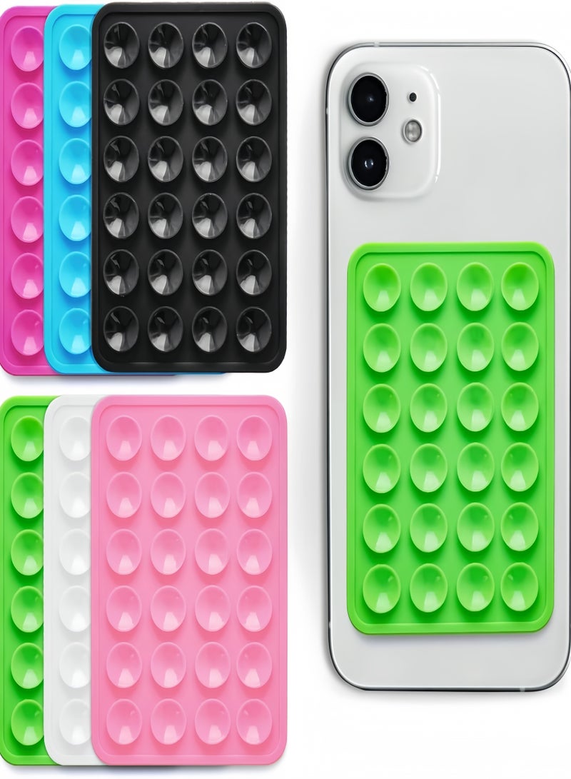 6PCS Silicone Suction Cup Phone Holder, Strong Suction Phone Mount, Perfect for Mirrors, Tiles, Glass, and Smooth Surfaces – Hands-Free for Video Calls, Makeup, Selfies, and Learning  - Image 1