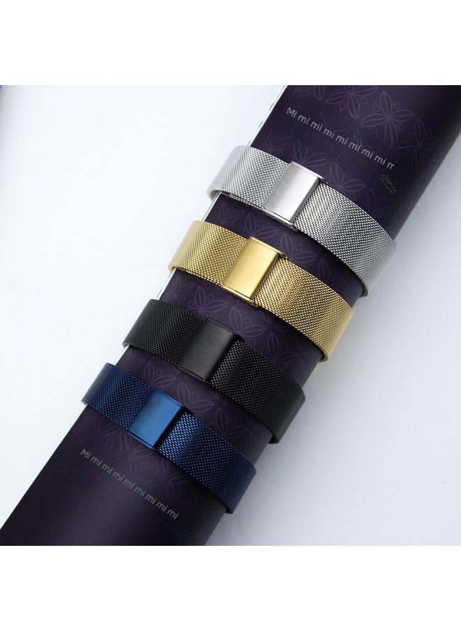 Generic - Watch 8/7/se/6/5/4321 Milanese Buckle Small Waist Steel Strap Watch Band Compatible All Models-Color:42/44/45/46/49mm Blue - Image 1