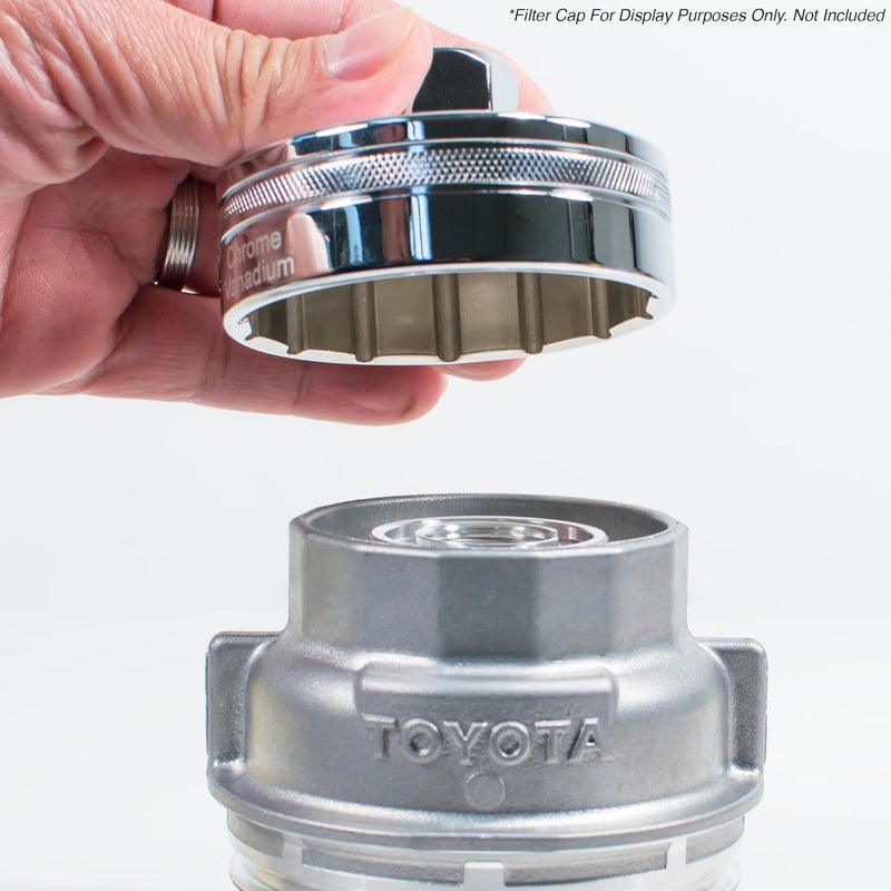 Tool Guy Republic Forged Chrome Vanadium Oil Filter Wrench Socket for Toyota, Lexus, Scion, Type Oil Filter Housings - 64mm 14 Flats - Image 1
