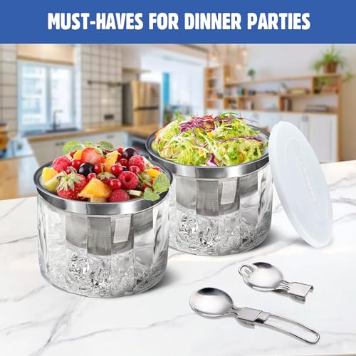 LIMOEASY Small Chilled Serving Bowl 2 Pack, 25oz Ice Chilled Dip Bowl with Lid for Parties, Cold Serving Dish for Hummus, Salsa, Guacamole, Sauces, Pasta - Image 4