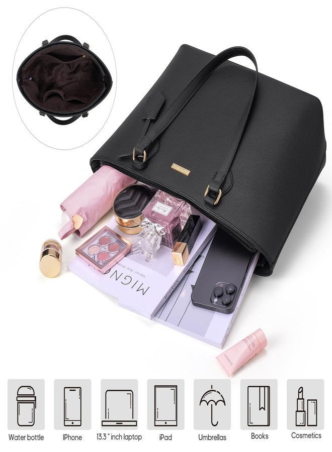 Bagsure مجموعة حقائب يد نسائية أنيقة مكونة من 4 قطع، تشمل حقائب كتف وحقائب حمل عادية وحقائب كروس، هدية مثالية للسيدات والفتيات، طقم حقائب يد نسائية - Image 3