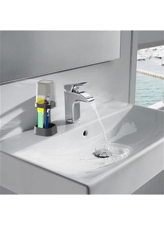 Generic - Toothbrush Holder Center | Toothbrush Holder Cup | Stainless Toothbrush Holder | Covered Toothbrush Stand, Bathroom Toothbrush Holder Cup, Toothbrush Storage Lid, Toothbrush Holder Sink - Image 1
