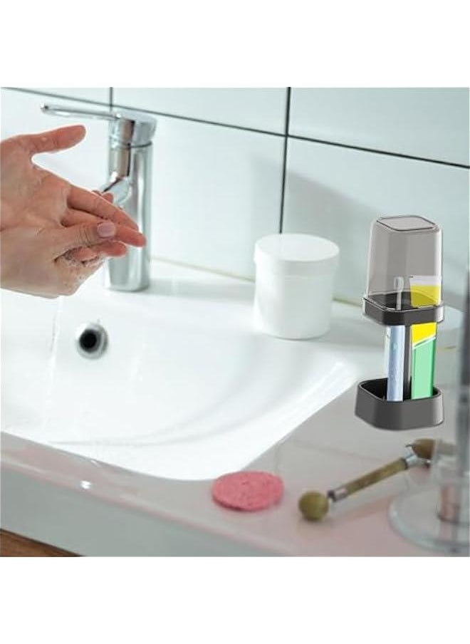 Generic - Toothbrush Holder Center | Toothbrush Holder Cup | Stainless Toothbrush Holder | Covered Toothbrush Stand, Bathroom Toothbrush Holder Cup, Toothbrush Storage Lid, Toothbrush Holder Sink - Image 1