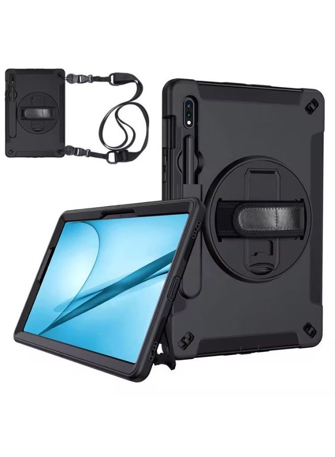 Cat - Cot cat-cot  360 rotation three layers protection with shoulder strap for Samsung Galaxy Tab S7 11 Inch 2020 T870/T875/T876 BLACK - Image 1