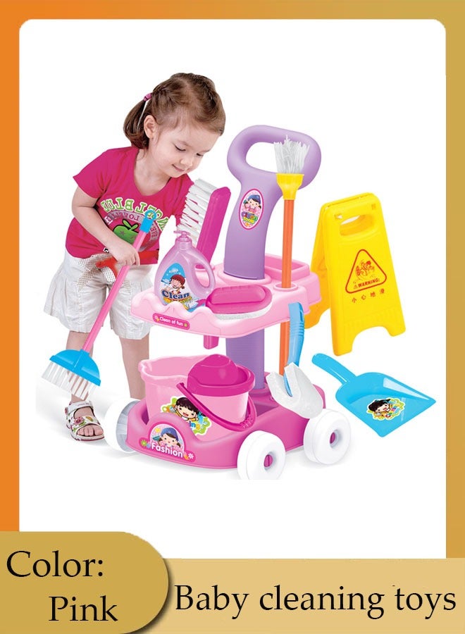 مجموعة أدوات تنظيف للبنات، مجموعة أدوات تنظيف منزل التظاهر، مجموعة أدوات تنظيف منزل التظاهر، مجموعة أدوات تنظيف منزل التظاهر - Image 1