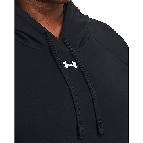 Under Armour Womens Rival Fleece Hoodie, (001) Black / / White, X-Small - Image 3