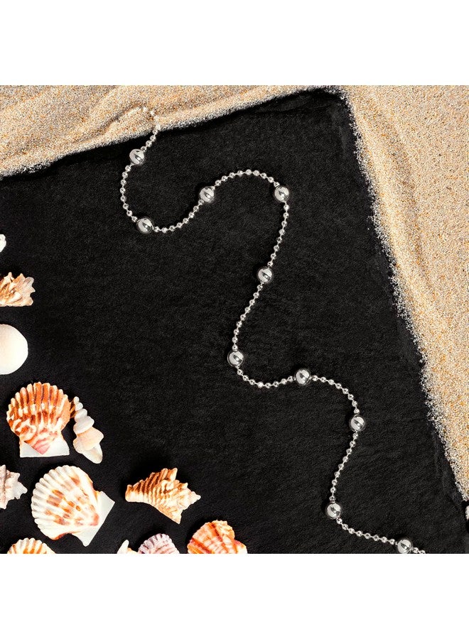 Amberta 925 Fine Sterling Silver 3.2 Mm Adjustable Anklet - Ball Bead Chain Ankle Bracelet - 9" To 10" Inch - Flexible Fit - Image 4