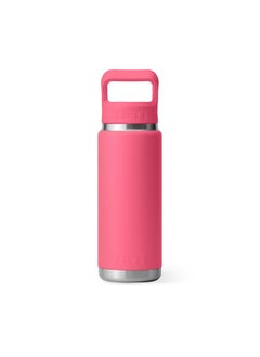 YETI Rambler 26 Oz Bottle, Vacuum Insulated, Stainless Steel With Color Matching Straw Cap, Tropical Pink  - Image 5