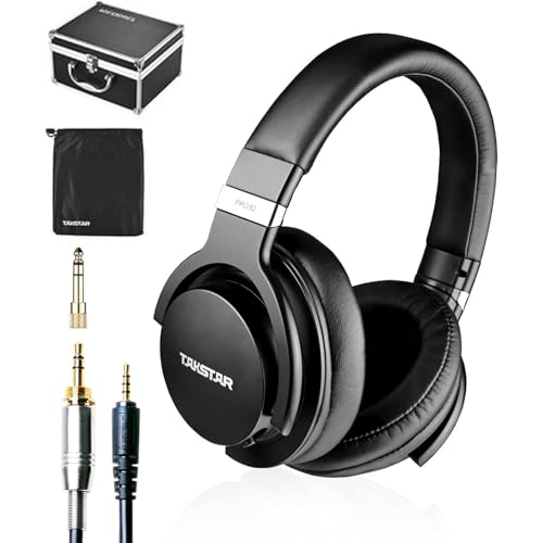 TAKSTAR Over-Ear Monitor Headphones, 40mm NdFeB Driver, 3 Level Bass Adjust, Soft Headband, Comfort Ear Pads, HiFi Stereo Dynamic Studio Noise Cancelling Headsets for Recording Monitoring Music - Image 1