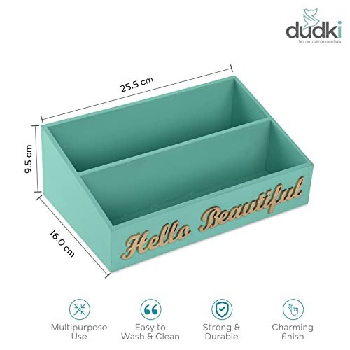 Dudki Makeup Organizer | Jewelry Case | Makeup Brush Organizer for Dressing Table | Cosmetic Box | Makeup Storage and display Tray box |Shelf | Gift for Karwa Chauth Diwali (Aqua) - Image 3