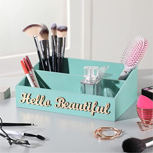 Dudki Makeup Organizer | Jewelry Case | Makeup Brush Organizer for Dressing Table | Cosmetic Box | Makeup Storage and display Tray box |Shelf | Gift for Karwa Chauth Diwali (Aqua) - Image 1