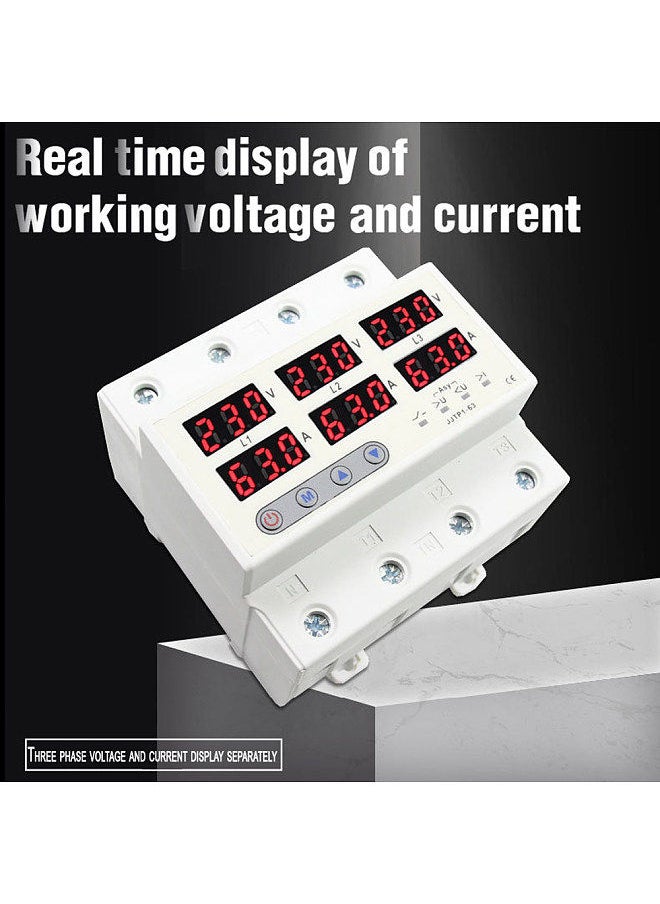 Generic - LCD Display Self-reset Protector Overvoltage Undervoltage Current Limiting Circuit Breaker Phase Lost Zeroloss Phase Sequence Voltage Unbalance Protector Overload Automatic Power Off Reclosure Switch - Image 1