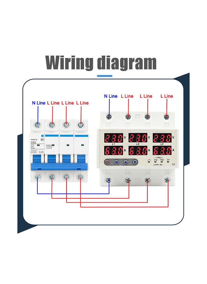 Generic - LCD Display Self-reset Protector Overvoltage Undervoltage Current Limiting Circuit Breaker Phase Lost Zeroloss Phase Sequence Voltage Unbalance Protector Overload Automatic Power Off Reclosure Switch - Image 1