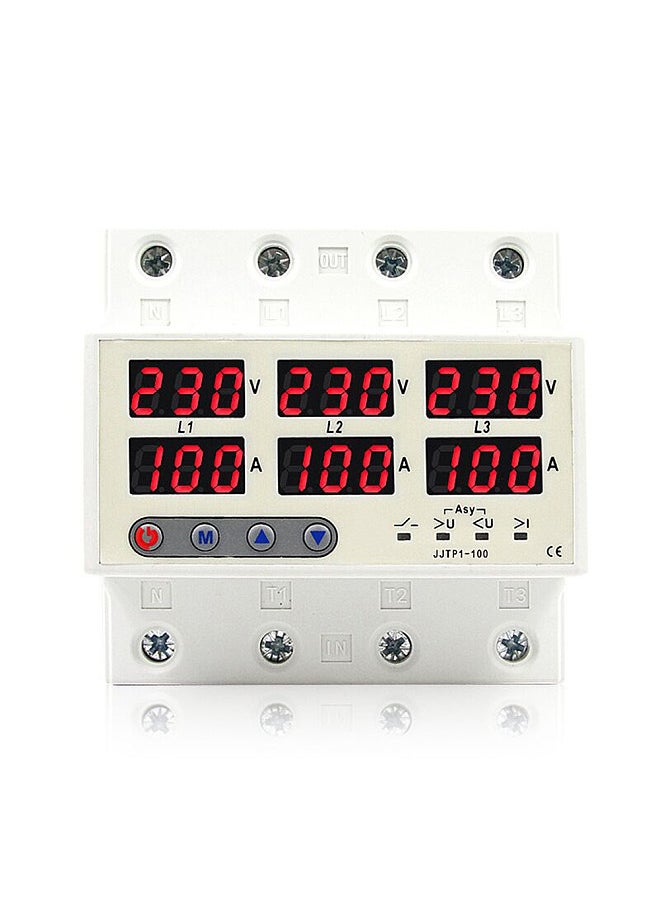 Generic - LCD Display Self-reset Protector Overvoltage Undervoltage Current Limiting Circuit Breaker Phase Lost Zeroloss Phase Sequence Voltage Unbalance Protector Overload Automatic Power Off Reclosure Switch - Image 1