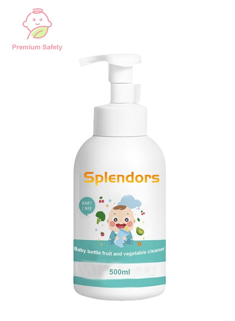 روعة 500 مل منظف زجاجات الطفل منظف لعبة صابون رغوة فورية منظف زجاجات تغذية الطفل صابون منخفض الحساسية آمن للطفل سهل التنظيف - Image 1