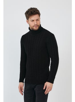 Cool Tarz Cool Style Black Men's Knitted Patterned Turtleneck Knitwear SWEATER-TRZ8146R07M  - Image 4