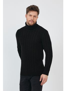 Cool Tarz Cool Style Black Men's Knitted Patterned Turtleneck Knitwear SWEATER-TRZ8146R07M  - Image 3