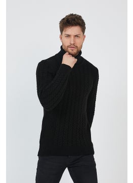Cool Tarz Cool Style Black Men's Knitted Patterned Turtleneck Knitwear SWEATER-TRZ8146R07M  - Image 2