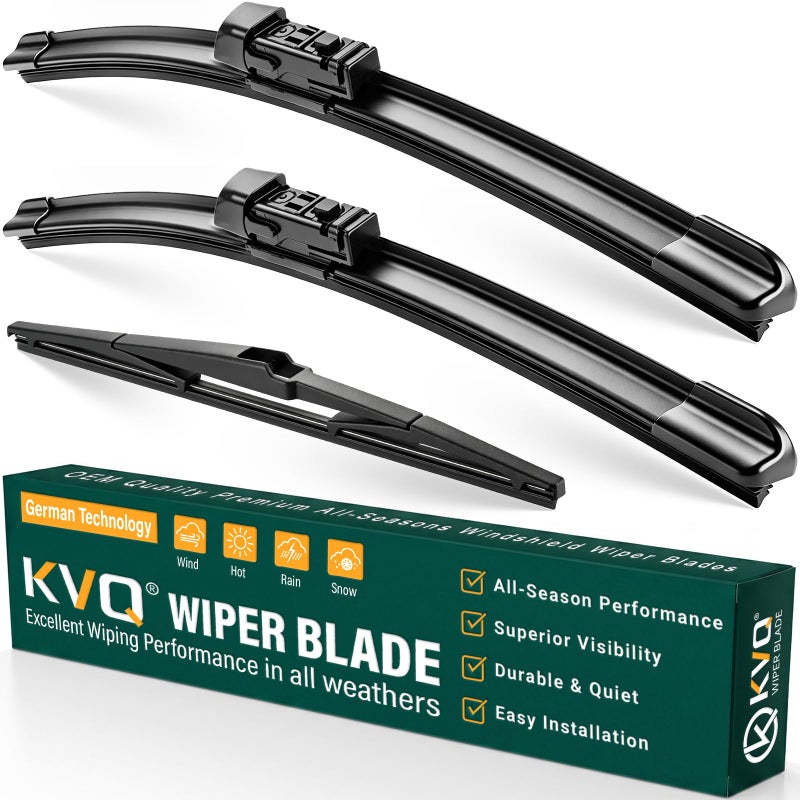 KVQ Windshield Wiper Blades Replacement for Mazda CX5 CX9 2017 2018 2019 2020 2021 2022 2023 Original Factory Quality Front Rear Wiper Blade Set 24 18 14 Set of 3 - Image 3