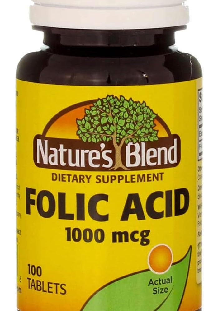 Swanson Nature's Blend Folic Acid 1000 mcg 100 Tablets - Image 1