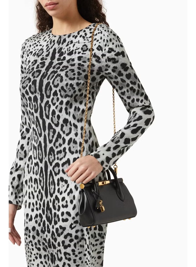 D&G Dolce & Gabbana Marlene Top-handle Bag, Women's Tote Bag, Women's Hand Bag, Women's Shoulder Bag, Women's Cross Body Bag, Women's Travel Bag, Black-24cm - Image 2