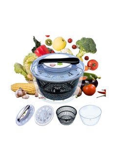 Furtey Salad Spinner Large Multifunction BPA Free Manual Good Grips Crank Handle & Locking Fruits and Vegetables Dryer Dry Off & Drain Lettuce Quick Spinner  - Image 1