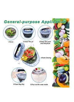 Furtey Salad Spinner Large Multifunction BPA Free Manual Good Grips Crank Handle & Locking Fruits and Vegetables Dryer Dry Off & Drain Lettuce Quick Spinner  - Image 2