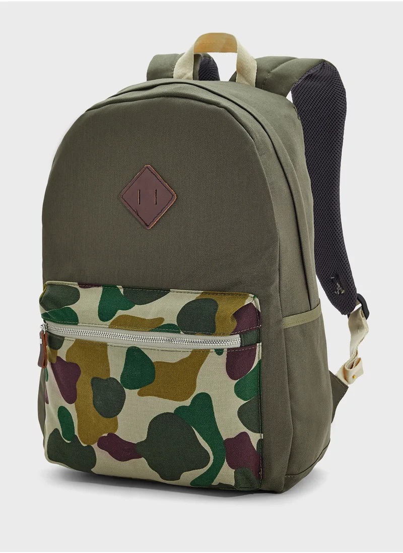Seventy Five Camo Print Casual Backpack