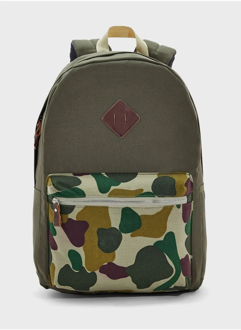 Seventy Five Camo Print Casual Backpack