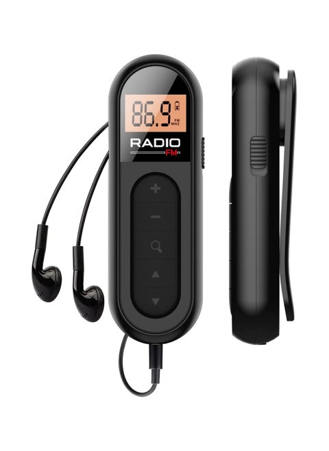 FM Walkman Radio, 300mAh Rechargeable Portable Pocket Transistor Radio with Best Reception, LCD Digital Tuning with Backlight,