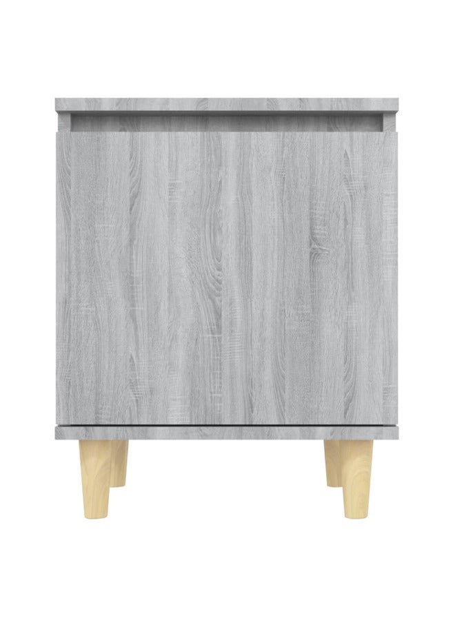 vidaxl Bed Cabinet with Solid Wood Legs Grey Sonoma 40x30x50 cm 813112 - Image 5