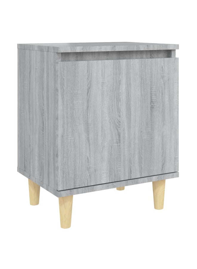 vidaxl Bed Cabinet with Solid Wood Legs Grey Sonoma 40x30x50 cm 813112 - Image 1