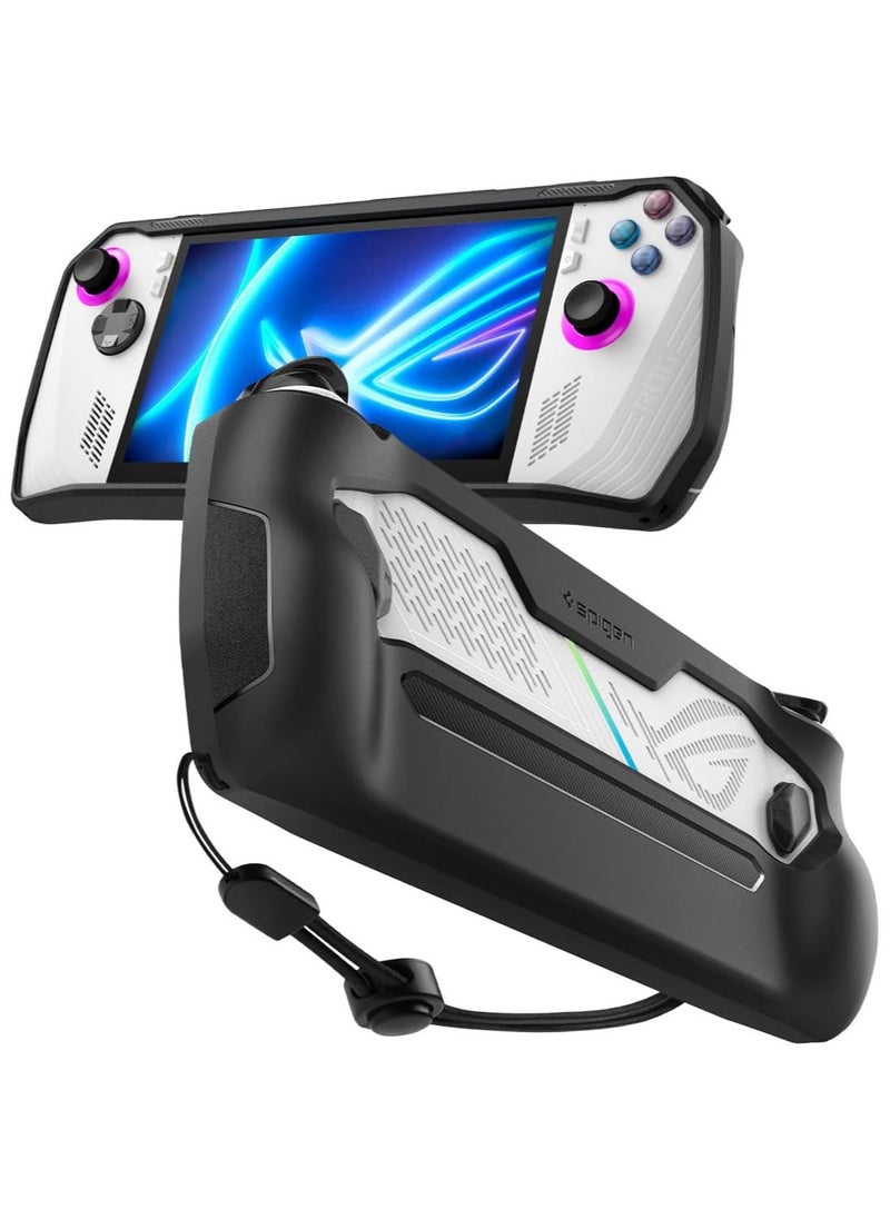 Spigen Rugged Armor for ASUS ROG Ally Case Protective TPU with Wrist Strap Shock Absorption Anti-Scratch Cover Protector Rog Ally (23) RC71L Accessories - Matte Black  - Image 1