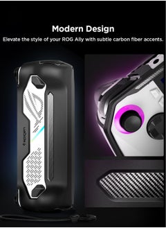 Spigen Rugged Armor for ASUS ROG Ally Case Protective TPU with Wrist Strap Shock Absorption Anti-Scratch Cover Protector Rog Ally (23) RC71L Accessories - Matte Black  - Image 2