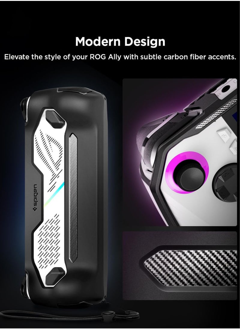Spigen Rugged Armor for ASUS ROG Ally Case Protective TPU with Wrist Strap Shock Absorption Anti-Scratch Cover Protector Rog Ally (23) RC71L Accessories - Matte Black  - Image 2