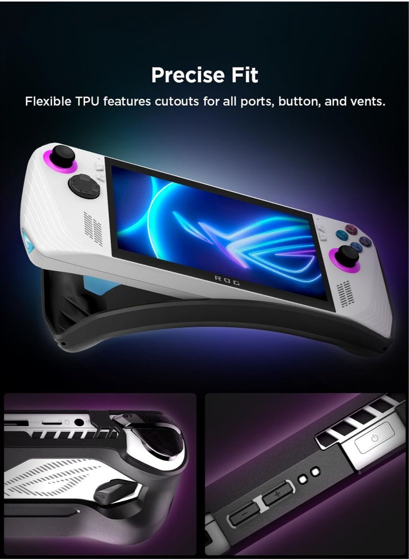 Spigen Rugged Armor for ASUS ROG Ally Case Protective TPU with Wrist Strap Shock Absorption Anti-Scratch Cover Protector Rog Ally (23) RC71L Accessories - Matte Black  - Image 3