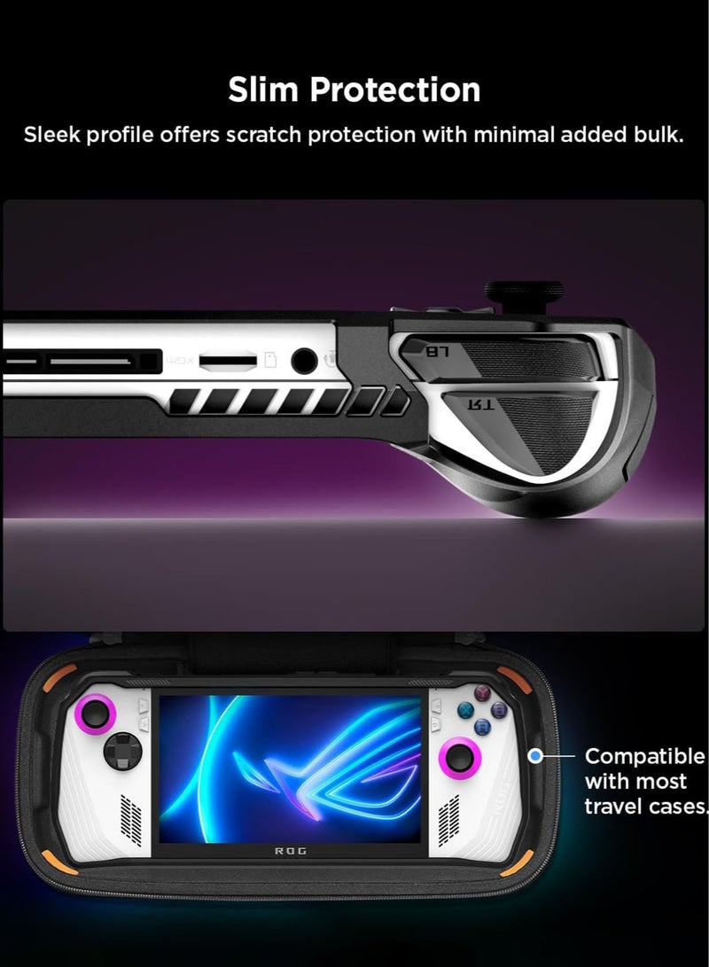 Rugged Armor for ASUS ROG Ally Case Protective TPU with Wrist Strap Shock Absorption Anti-Scratch Cover Protector Rog Ally (23) RC71L Accessories - Matte Black