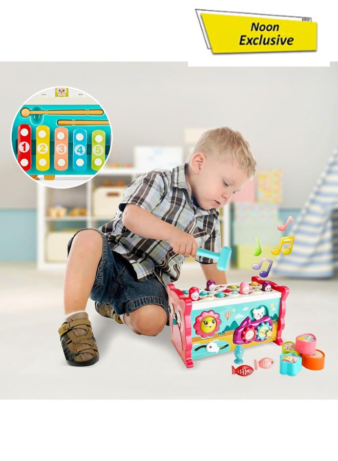 COGNIKIDS 8-In-1 Baby Magic Activity Box – Whack-A-Mole, Piano, Fishing, Shape Sorter & Gears | Montessori Sensory Toy With Lights & Music | Learning Toy For Toddlers 1 Year+ - Image 1