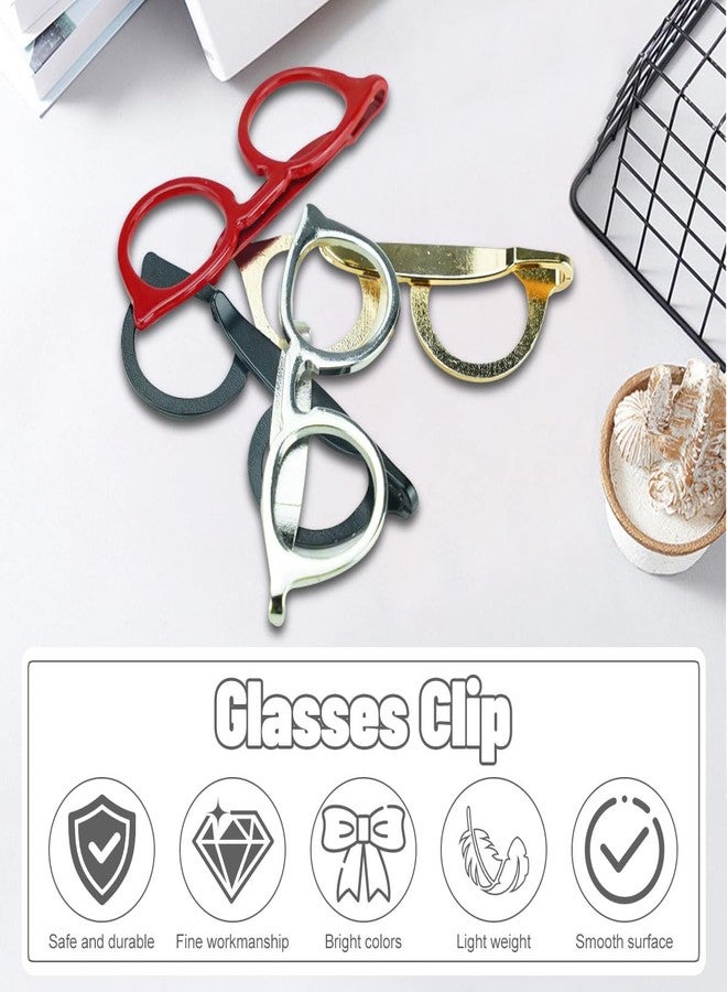 DVECUE Glasses Paper Clips Bookmarks Metal Cute Glasses Shaped Paperclips Decorative Pocket Accessories 4 Pieces - Image 5