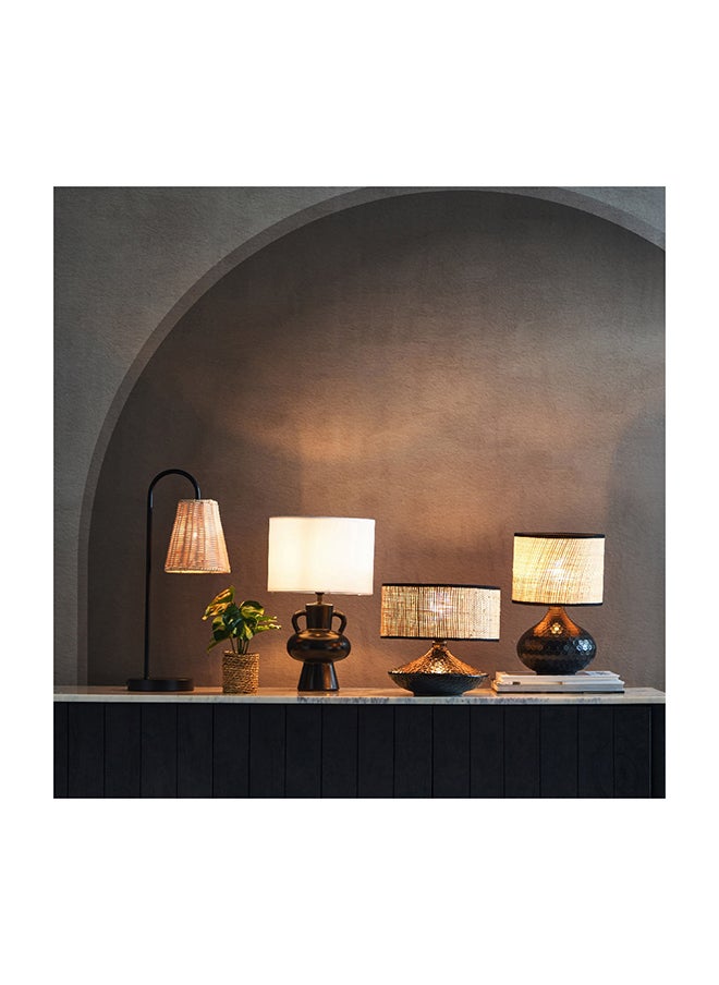 مصباح طاولة روطان معدن من قزوين - 24x15x51 سم